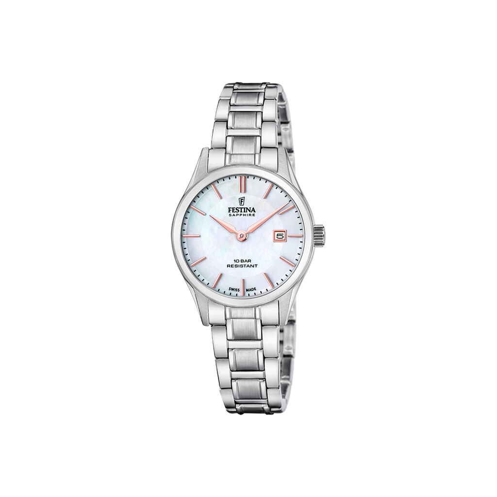 Montre Festina Swiss Made 29 Nacre Blanche - Montres suisses Femme | Histoire d&rsquo;Or