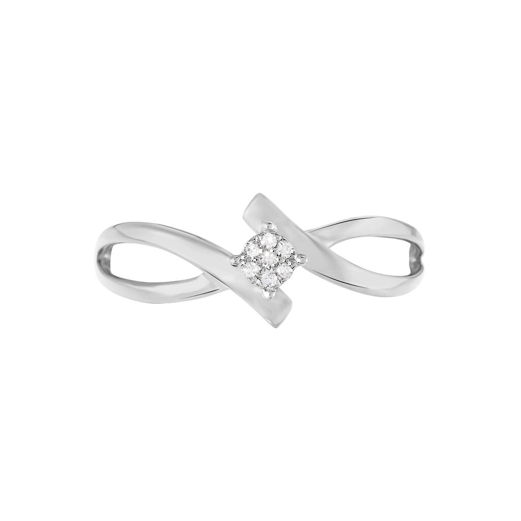 Bague Jone Or Blanc Diamant - Bagues avec pierre Femme | Histoire d’Or