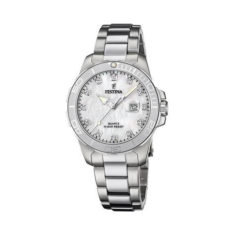 Montre Boyfriend Nacre Blanche - Montres Femme | Histoire d’Or