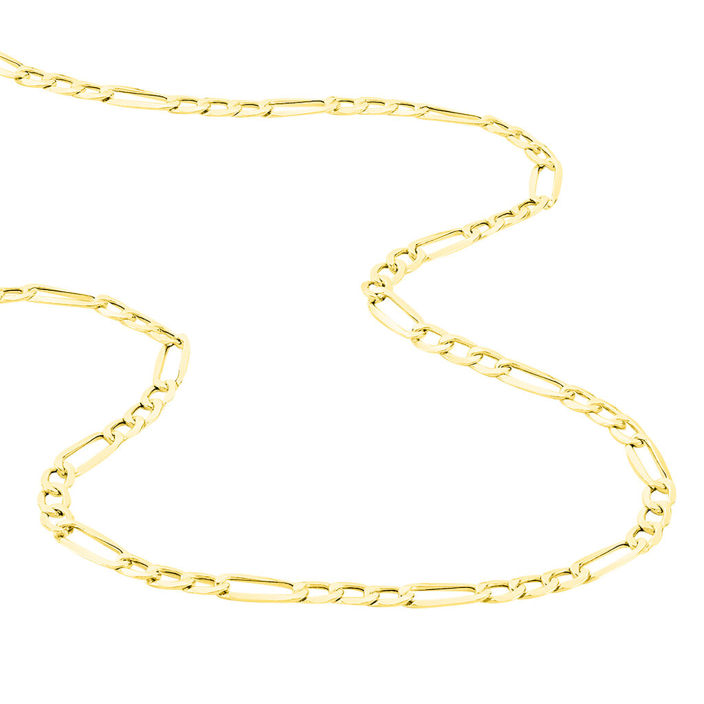 Collier Or Jaune Maille Altern&eacute;e 1/3 - Chaines Homme | Histoire d&rsquo;Or