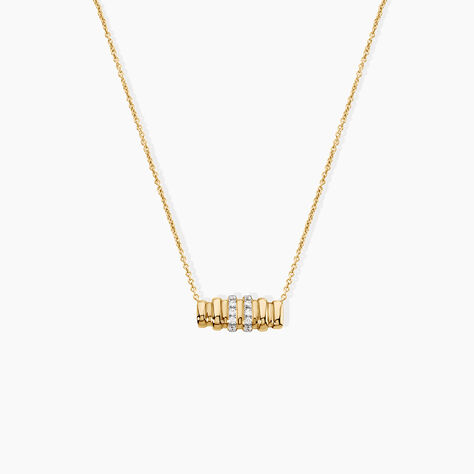 Collier Sunset Riviera Argent Dor&eacute; A L'Or 750/1000 Oxyde De Zirconium - Colliers Femme | Histoire d&rsquo;Or