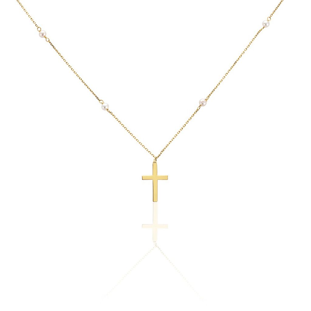 Collier Elsabeth Or Jaune Perle De Culture - Cadeaux de bapt&ecirc;me Famille | Histoire d&rsquo;Or