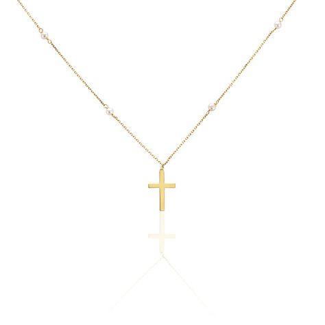 Collier Elsabeth Or Jaune Perle De Culture - Cadeaux de bapt&ecirc;me Famille | Histoire d&rsquo;Or