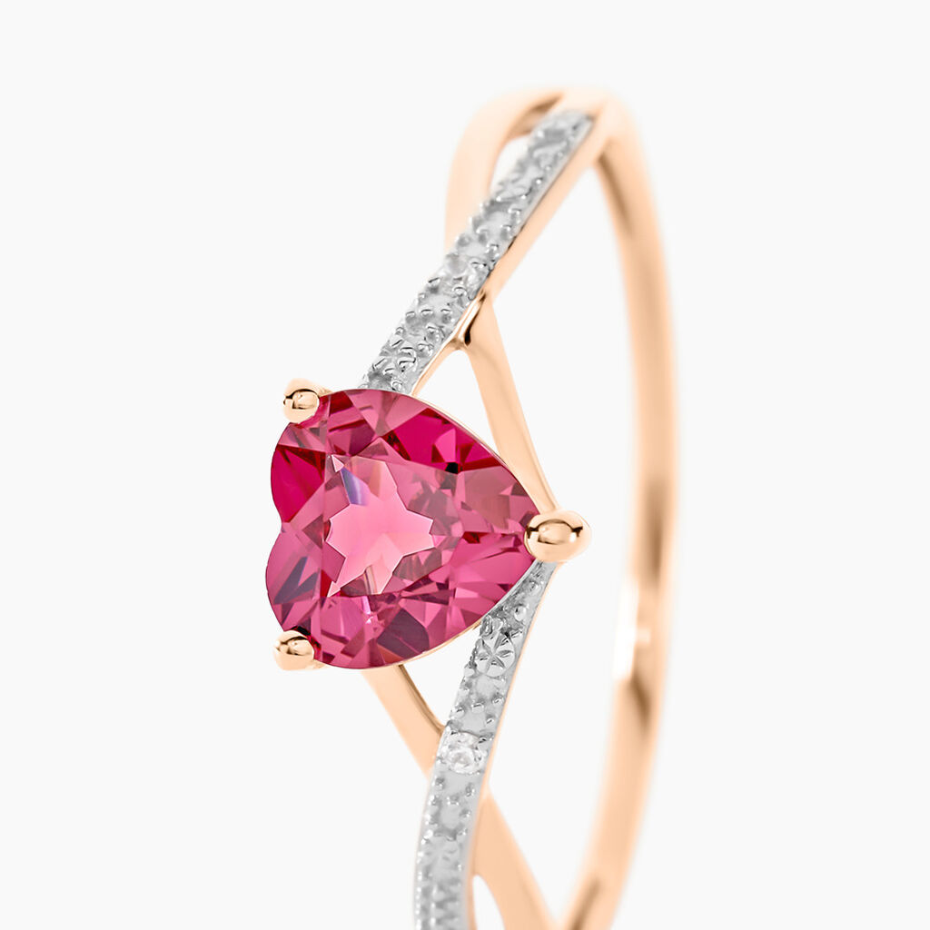 Bague Clothilde Or Rose Rhodolite Et Oxyde - Bagues solitaires Femme | Histoire d’Or
