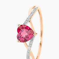 Bague Clothilde Or Rose Rhodolite Et Oxyde