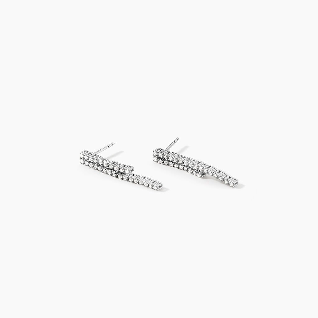 Boucles D'oreilles Pendantes River Or Blanc Diamant - Boucles d'oreilles pendantes Femme | Histoire d&rsquo;Or