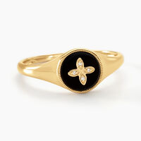 Bague Talisman Or Jaune Agate Diamant