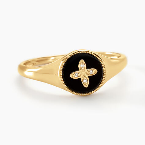 Bague Talisman Or Jaune Agate Diamant - Bagues avec pierre Femme | Histoire d’Or