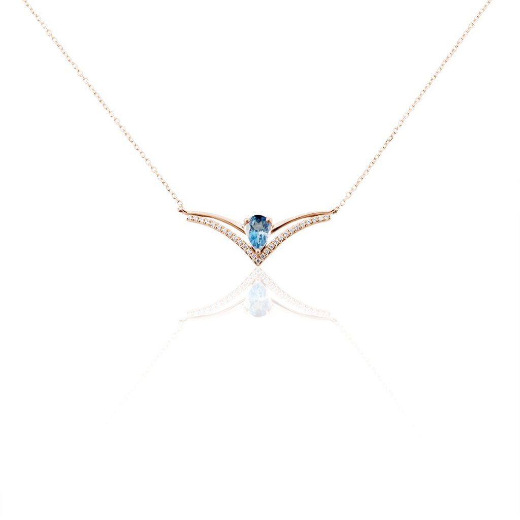 Collier Or Rose Gaelle Topaze Oxydes De Zirconium - Colliers Femme | Histoire d’Or