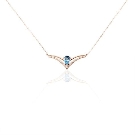 Collier Or Rose Gaelle Topaze Oxydes De Zirconium - Colliers Femme | Histoire d’Or