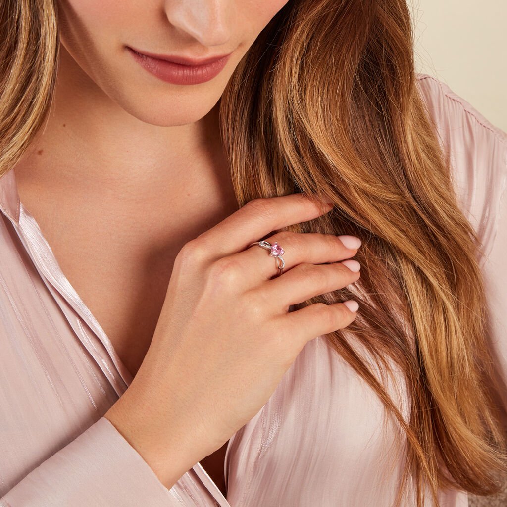 Bague Argent Blanc Atieno Oxyde De Zirconium - Bagues solitaires Femme | Histoire d’Or