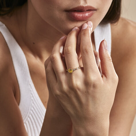 Bague Kurt Plaqué Or Jaune Oxyde De Zirconium - Bagues solitaires Femme | Histoire d’Or