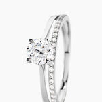Bague Solitaire Anatoline Or Blanc Oxyde De Zirconium - Bagues solitaires Femme | Histoire d&rsquo;Or