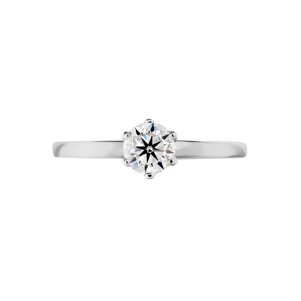 Bague Natalia Ld Platine Blanc Diamant Synthétique - Bagues solitaires Femme | Histoire d’Or