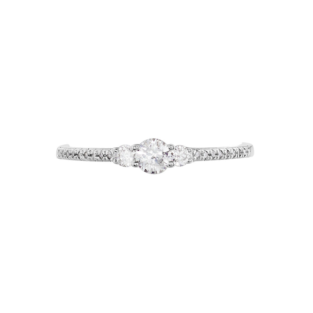 Bague Or Blanc Sabine Diamants - Bagues solitaires Femme | Histoire d&rsquo;Or