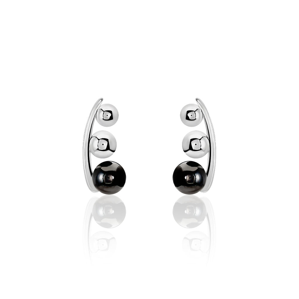 Bijoux D'oreilles Cleya Argent Blanc C&eacute;ramique - Boucles d'oreilles fantaisie Femme | Histoire d&rsquo;Or