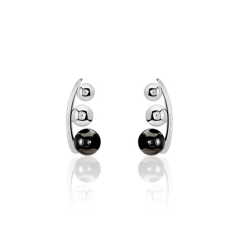 Bijoux D'oreilles Cleya Argent Blanc C&eacute;ramique - Boucles d'oreilles fantaisie Femme | Histoire d&rsquo;Or