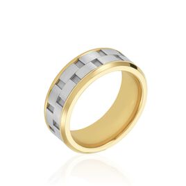 Bague Jourdan Oahu Acier Blanc Et Jaune - Bagues fantaisie Homme | Histoire d’Or
