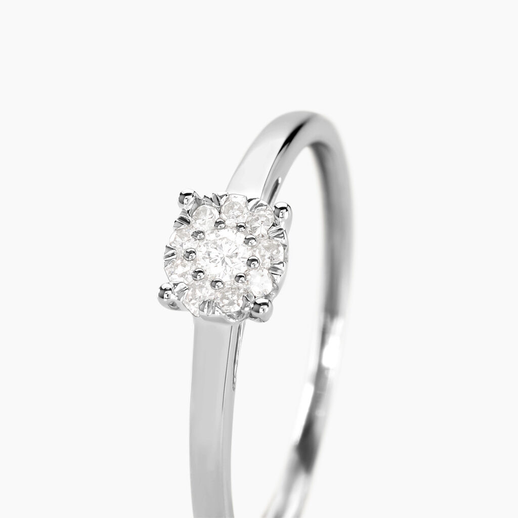 Bague Or Blanc Adeline Diamants - Bagues avec pierre Femme | Histoire d’Or