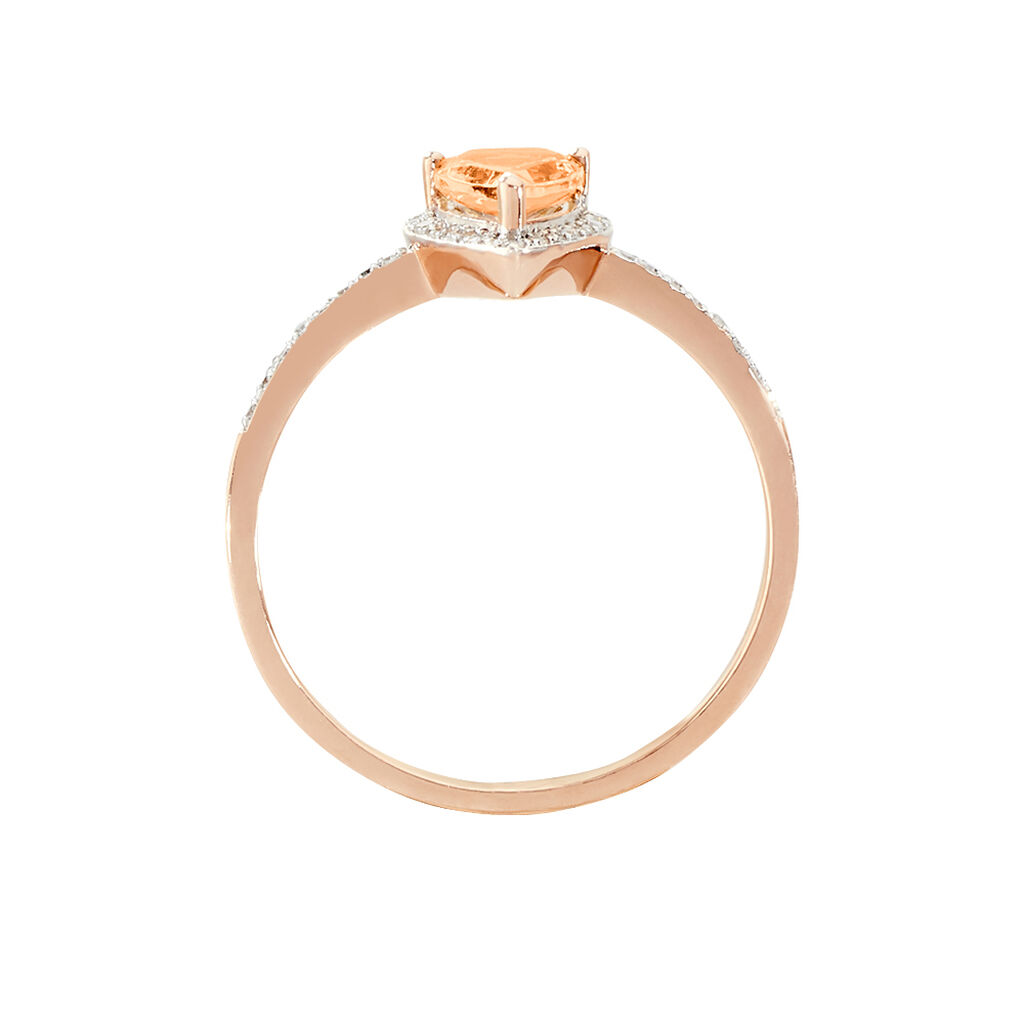 Bague Alice Or Rose Morganite Et Oxyde De Zirconium - Bagues solitaires Femme | Histoire d&rsquo;Or