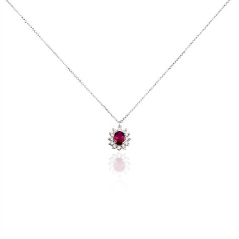 Collier Perez Argent Blanc Oxyde De Zirconium - Colliers fantaisie Femme | Histoire d&rsquo;Or