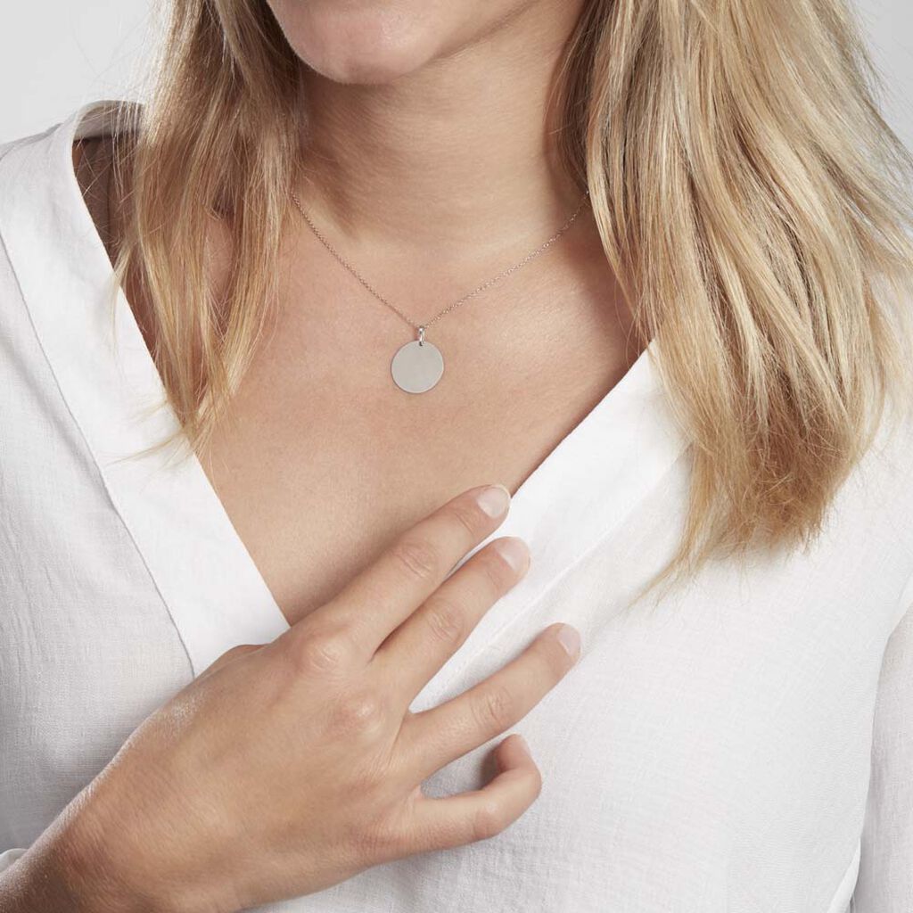 Pendentif Lisa Or Blanc - Cadeaux de naissance Femme | Histoire d’Or