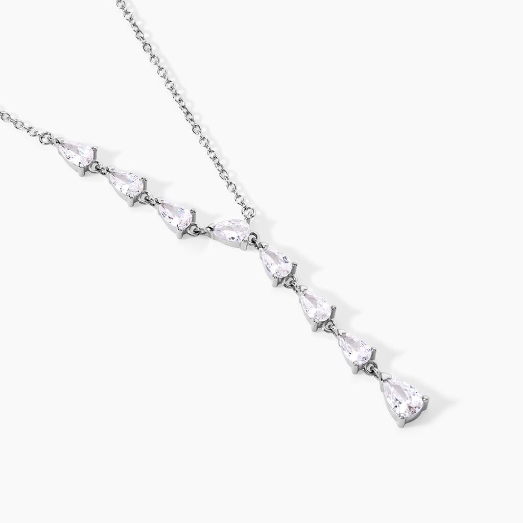 Collier Tapis Rouge Argent Blanc Oxyde De Zirconium - Colliers Femme | Histoire d&rsquo;Or