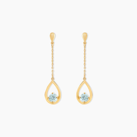 Boucles D'oreilles Pendantes Or Jaune Ossian Topaze - Boucles d'oreilles pendantes Femme | Histoire d’Or