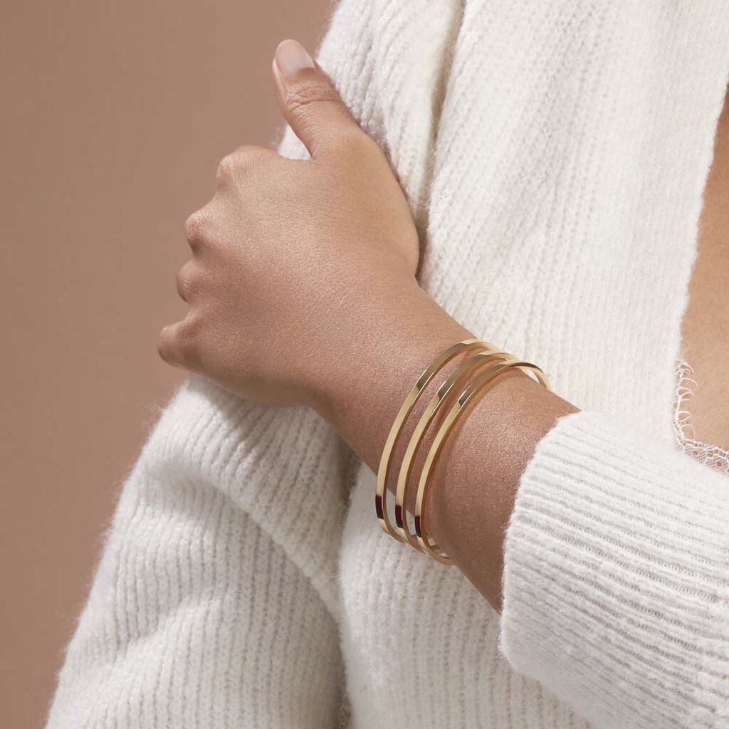 Bracelet Jonc Adel Acier Jaune - Bracelets fantaisie Femme | Histoire d’Or
