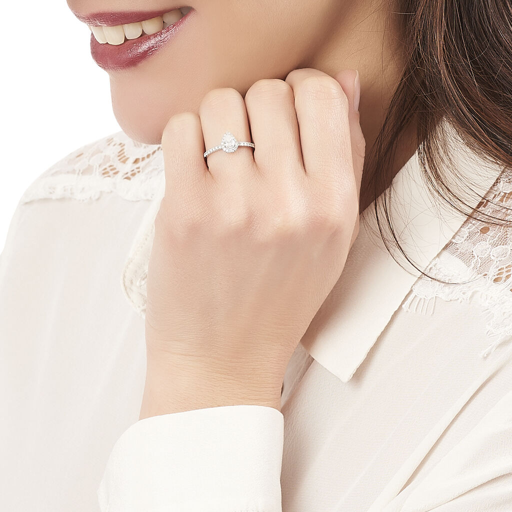 Bague Solitaire Tatiana Or Blanc Diamant - Bagues solitaires Femme | Histoire d’Or