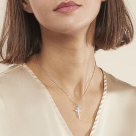 Collier Carola Argent Blanc Oxyde De Zirconium - Colliers Croix Femme | Histoire d’Or