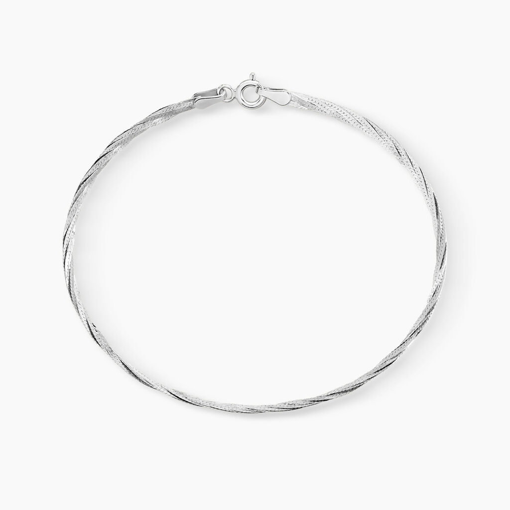 Bracelet Jasmin Tresse 2 Fils Or Blanc - Bracelets Femme | Histoire d’Or