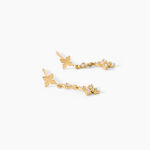Boucles D'Oreilles Pendantes Aroldo Argent Dor&eacute; A L'Or 750/1000 Oxyde De Zirconium - Boucles d'oreilles pendantes Femme | Histoire d&rsquo;Or