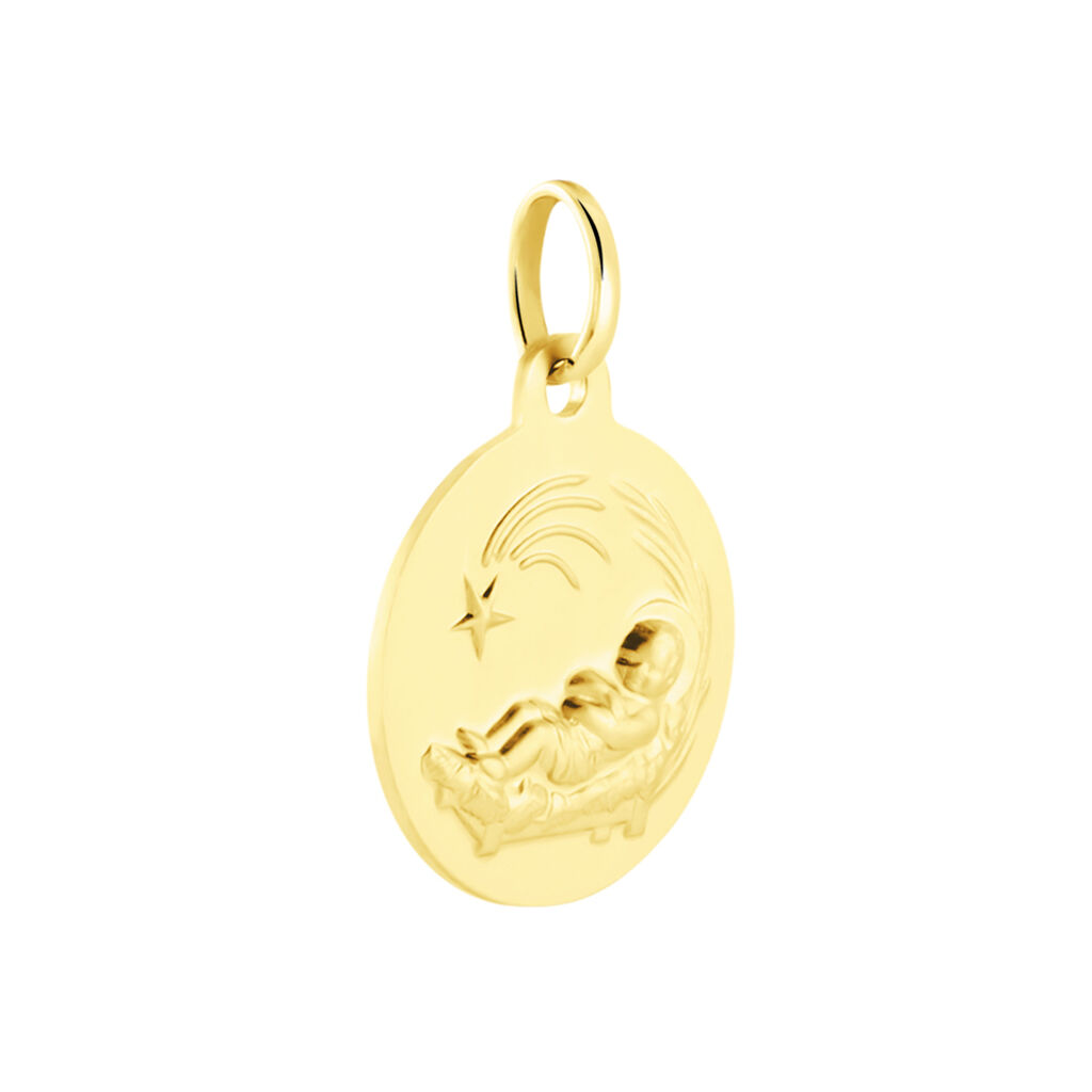 Médaille Or Jaune Jesus - Pendentifs Baptême Famille | Histoire d’Or