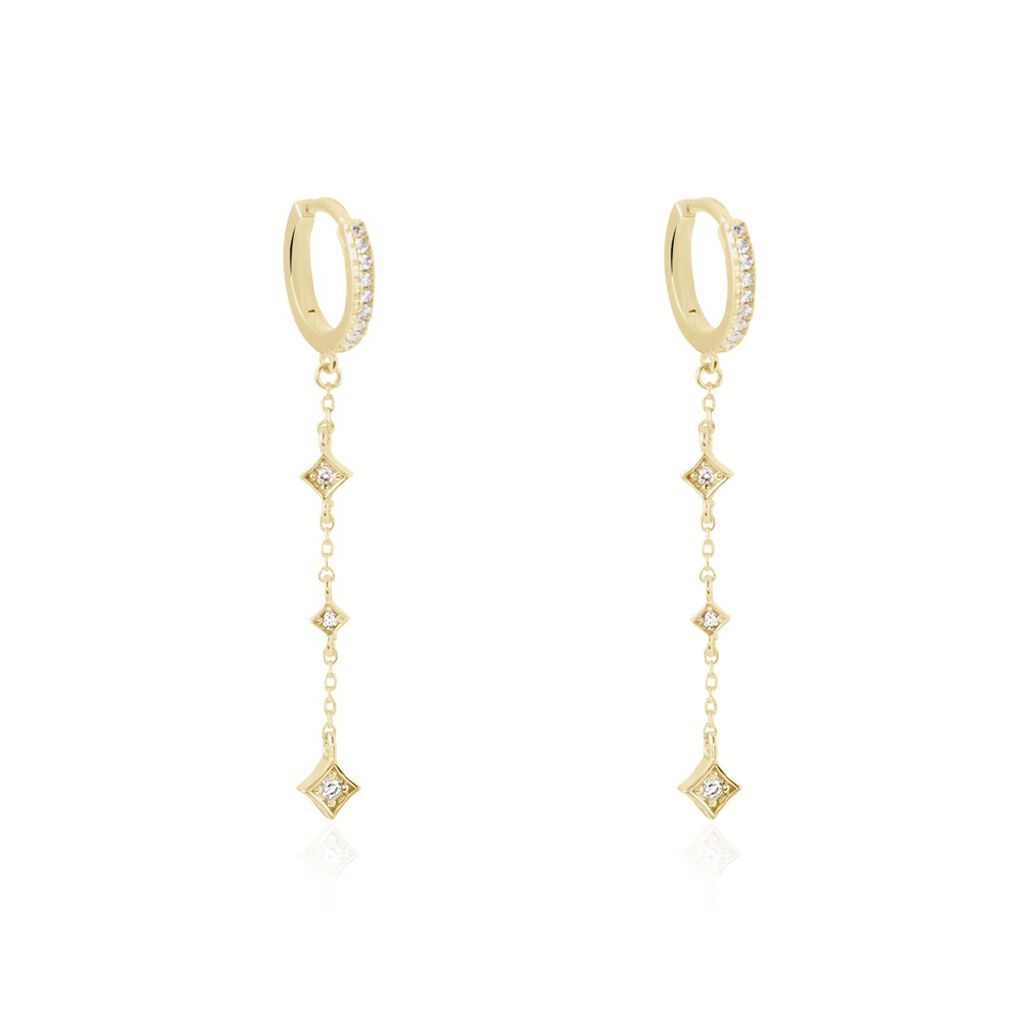 Créoles Linheave Plaqué Or Jaune Oxyde De Zirconium - Boucles d'oreilles créoles Femme | Histoire d’Or