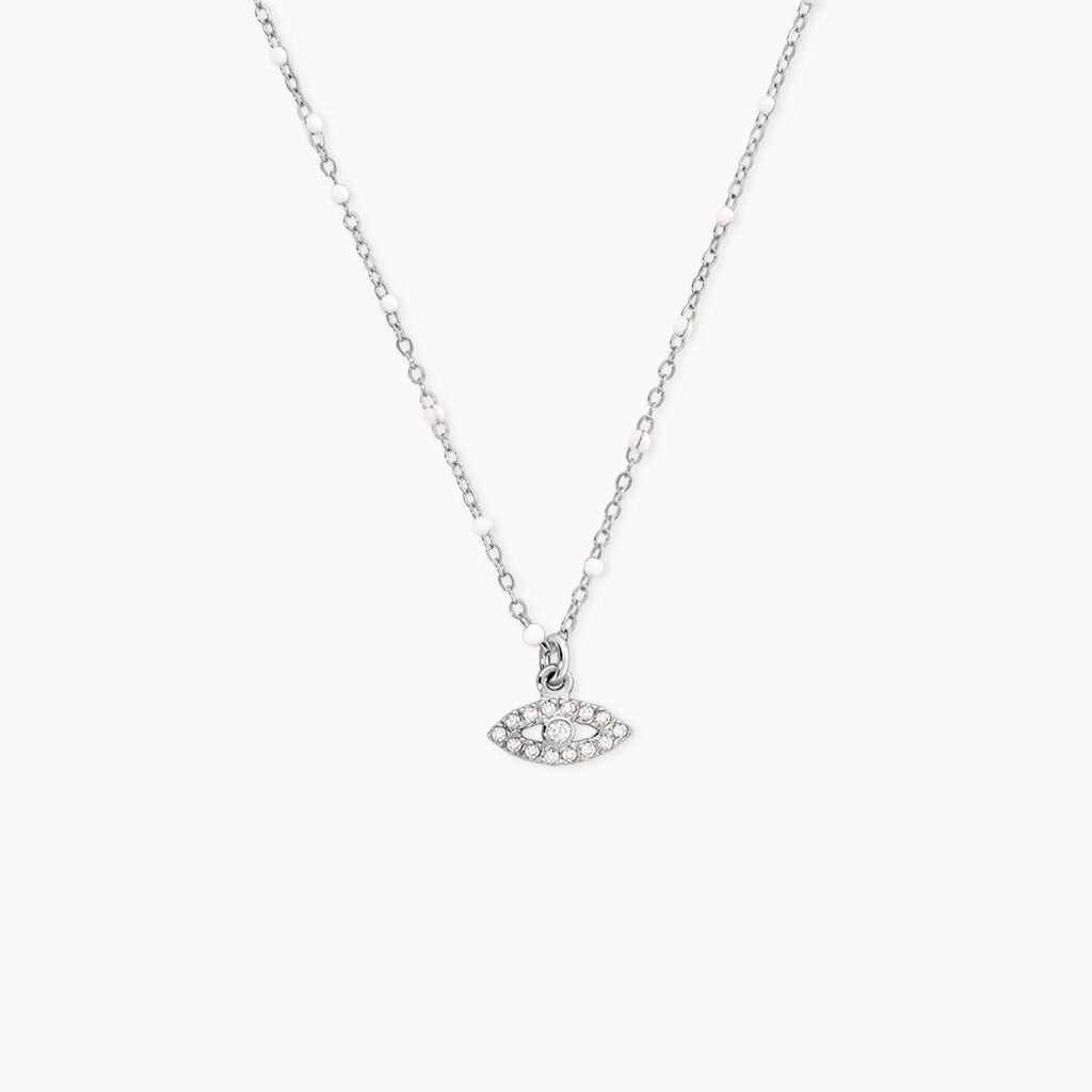 Collier Polka Argent Blanc Oxyde De Zirconium - Colliers fantaisie Femme | Histoire d&rsquo;Or