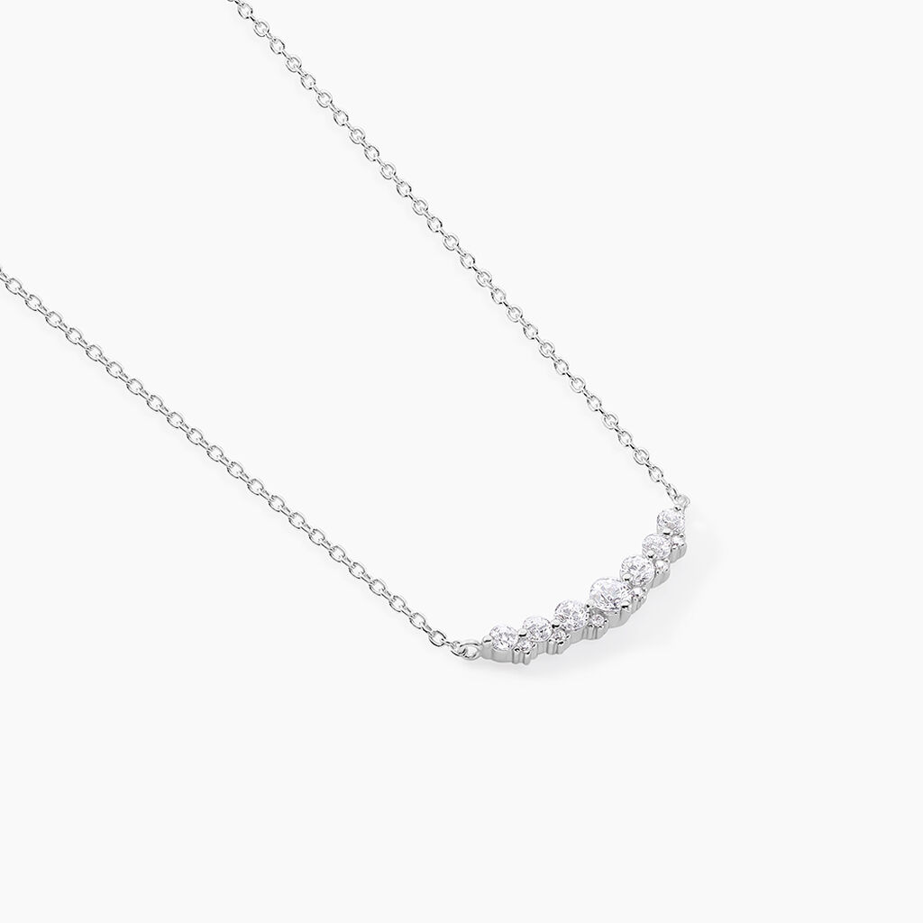 Collier Aliah Argent Blanc Oxyde De Zirconium - Colliers fantaisie Femme | Histoire d&rsquo;Or