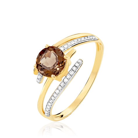 Bague Rehanne Or Jaune Quartz Et Diamant - Bagues solitaires Femme | Histoire d’Or