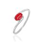 Bague Loriane Or Blanc Rubis Et Diamant