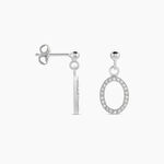 Boucles D'oreilles Pendantes Kimber Argent Blanc Oxyde De Zirconium - Boucles d'oreilles fantaisie Femme | Histoire d&rsquo;Or
