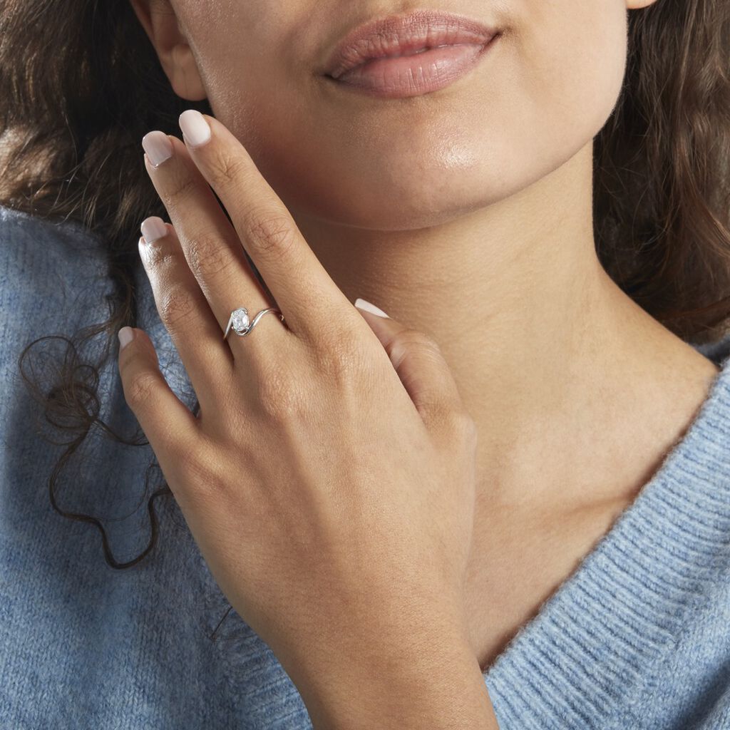 Bague Coronille Or Blanc Oxyde - Bagues avec pierre Femme | Histoire d’Or