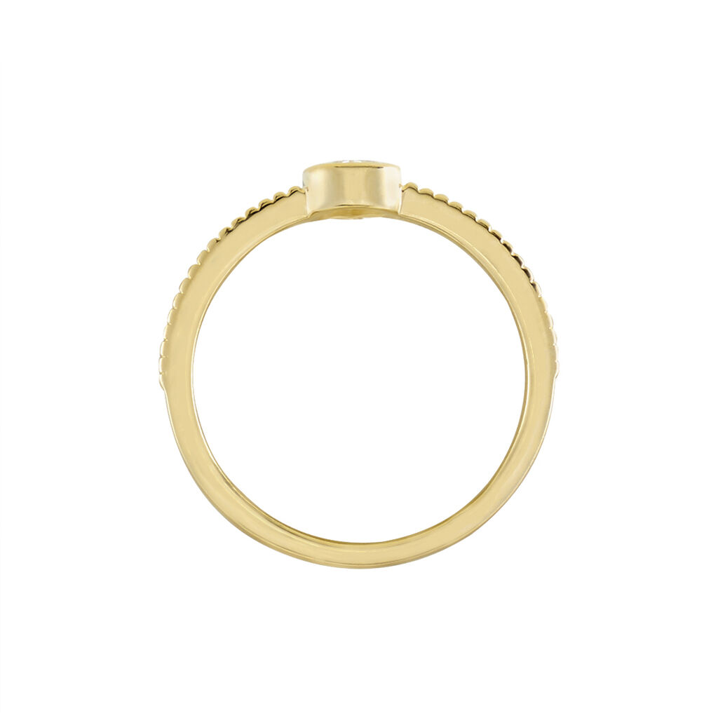 Bague Plaqu&eacute; Or Lame Oxyde De Zirconium - Bagues solitaires Femme | Histoire d&rsquo;Or