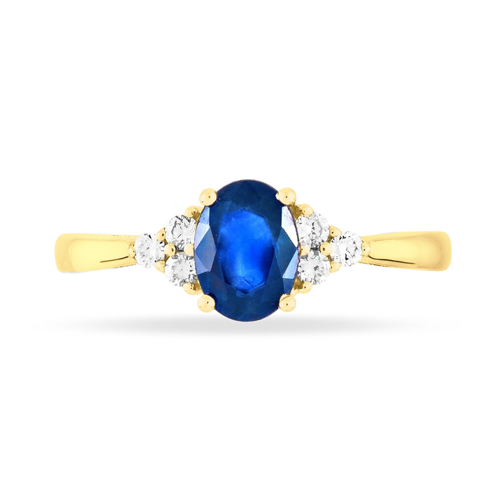 Bague Lea Or Jaune Saphir Et Diamant - Bagues solitaires Femme | Histoire d’Or