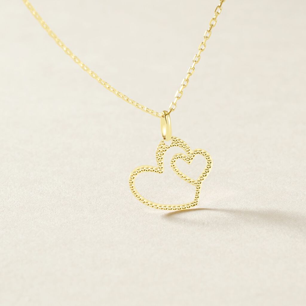 Pendentif Eudocie Coeurs Diamantes Or Jaune - Pendentifs Femme | Histoire d’Or