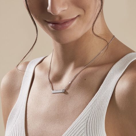 Collier Argent Rosule Oxydes De Zirconium - Colliers Coeur Femme | Histoire d’Or