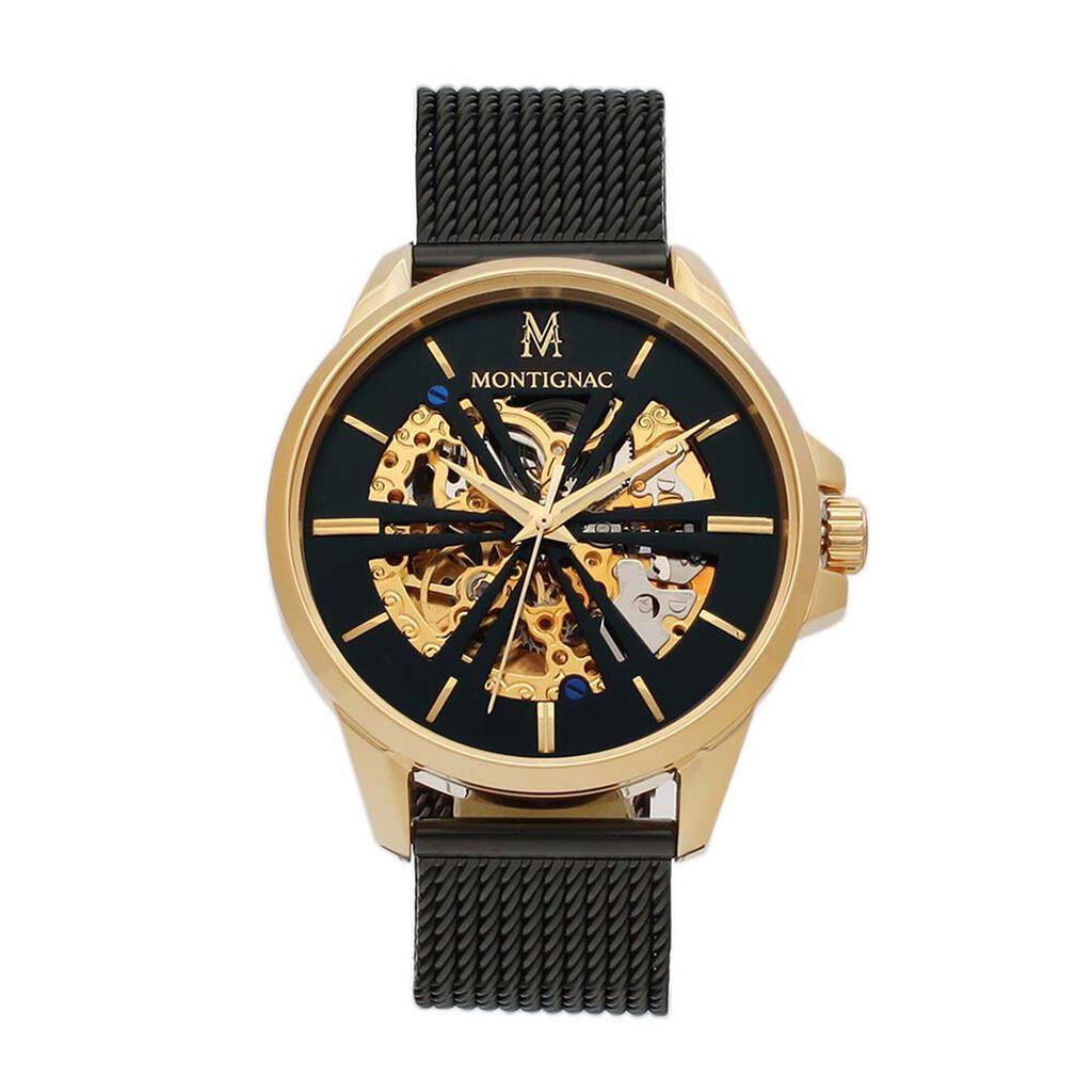 Montre Montignac Round Automatique Noir - Montres Homme | Histoire d&rsquo;Or