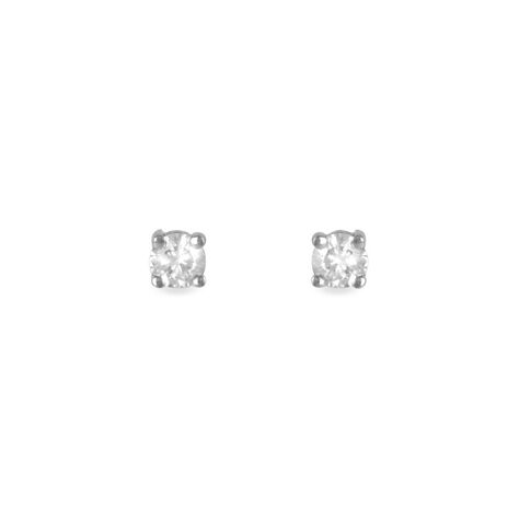 Boucles D'oreilles Puces Collection Victoria Or Blanc Diamant - Clous d'oreilles Femme | Histoire d’Or