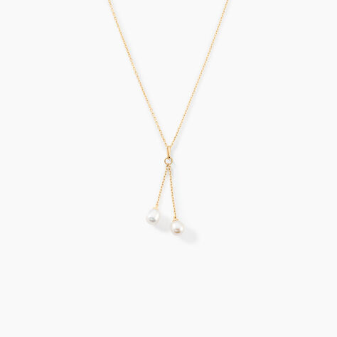 Collier Carrine 2 Fils Or Jaune Perle De Culture - Colliers Femme | Histoire d’Or