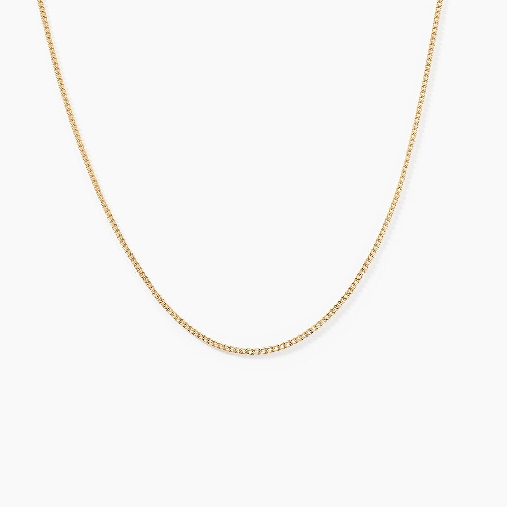 Cha&icirc;ne Ixia Maille Gourmette Diamantee Or Jaune - Chaines Femme | Histoire d&rsquo;Or