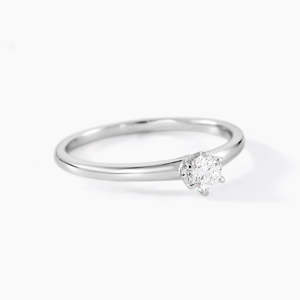 Bague Solitaire Natalia Or Blanc Diamant - Bagues solitaires Femme | Histoire d&rsquo;Or
